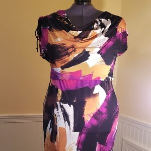 Asymmetrical shoulder tie dress 18W